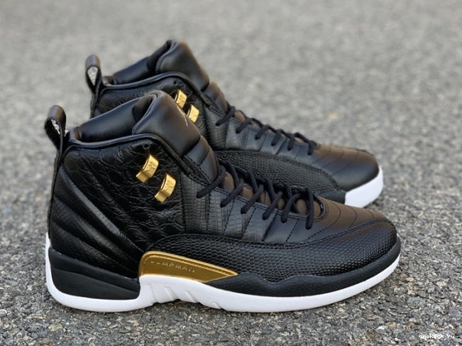 Chep Onekick Air AO6068-007 'Reptile' Black Metallic Jordan Gold-White Retro 12 0614